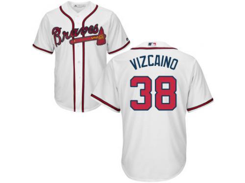 MLB Atlanta Braves #38 Arodys Vizcaino Men White Cool Base Jersey