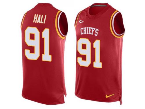 Nike Chiefs #91 Tamba Hali Red Team Color Men Stitched NFL Tank Top