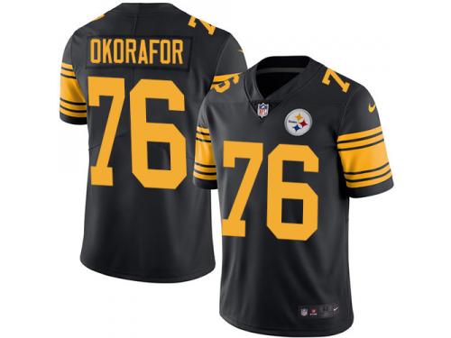Nike Chukwuma Okorafor Limited Black Men's Jersey - NFL Pittsburgh Steelers #76 Rush Vapor Untouchable