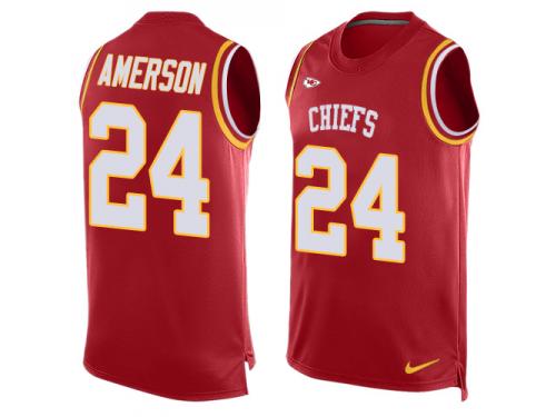 Nike David Amerson Red Men's Jersey - NFL Kansas City Chiefs #24 Player Name & Number Tank Top