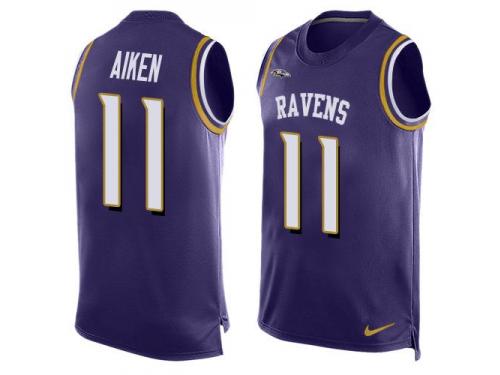 Nike Ravens #11 Kamar Aiken Purple Team Color Men Stitched NFL Tank Top