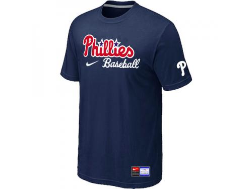 Philadelphia Phillies Nike Short Sleeve Practice T-Shirt Dark Blue