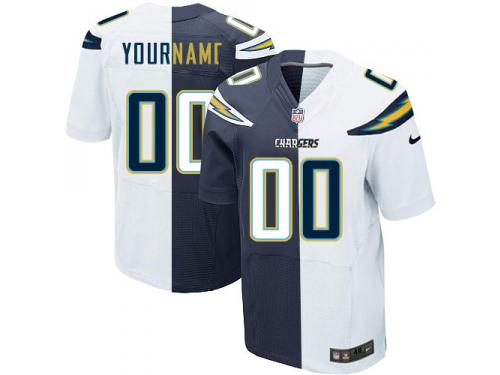 San Diego Chargers Customized Men's Jersey - Team/Road Two Tone Nike NFL Elite