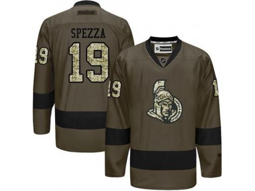 Senators #19 Jason Spezza Green Salute to Service Stitched NHL Jersey