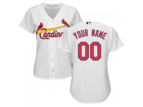 St. Louis Cardinals Majestic Women's Cool Base Custom Jersey - White
