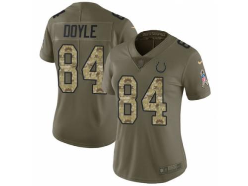 Women Nike Indianapolis Colts #84 Jack Doyle Limited Olive/Camo 2017 Salute to Service NFL Jersey