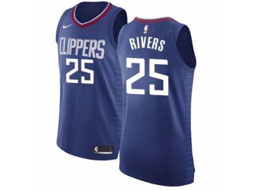 Women Nike Los Angeles Clippers #25 Austin Rivers Blue Road NBA Jersey - Icon Edition