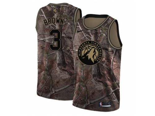 Women Nike Minnesota Timberwolves #3 Anthony Brown Swingman Camo Realtree Collection NBA Jersey