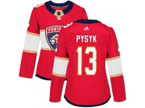 Women's Florida Panthers #13 Mark Pysyk Adidas Red Home Authentic NHL Jersey