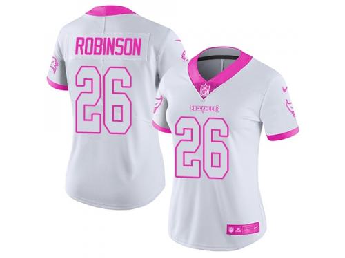 Women's Limited Josh Robinson #26 Nike White Pink Jersey - NFL Tampa Bay Buccaneers Rush Fashion