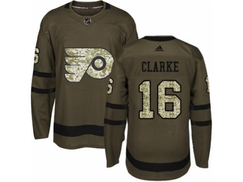 Youth Adidas Philadelphia Flyers #16 Bobby Clarke Green Salute to Service NHL Jersey