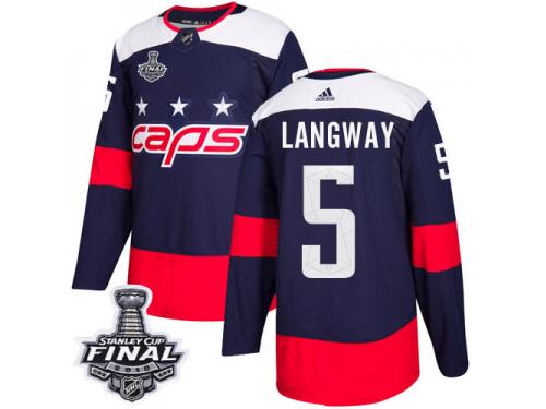 Youth Adidas Washington Capitals #5 Rod Langway Navy Blue Authentic 2018 Stadium Series 2018 Stanley Cup Final NHL Jersey