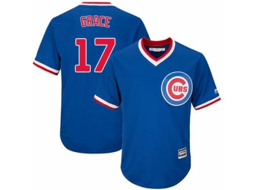 Youth Majestic Chicago Cubs #17 Mark Grace Royal Blue Cooperstown Cool Base MLB Jersey