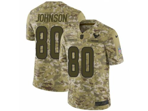 Youth Nike Houston Texans #80 Andre Johnson Limited Camo 2018 Salute to Service NFL Jersey