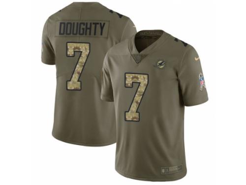 Youth Nike Miami Dolphins #7 Brandon Doughty Limited Olive/Camo 2017 Salute to Service NFL Jersey