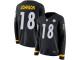 #18 Limited Diontae Johnson Black Football Women's Jersey Pittsburgh Steelers Therma Long Sleeve