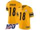 #18 Limited Diontae Johnson Gold Football Youth Jersey Pittsburgh Steelers Inverted Legend 100th Season
