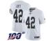 #42 Limited Ronnie Lott White Football Road Men's Jersey Oakland Raiders Vapor Untouchable 100th Season