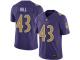 #43 Baltimore Ravens Justice Hill Limited Men's Purple Jersey Football Rush Vapor Untouchable