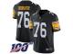 #76 Limited Chukwuma Okorafor Black Football Alternate Youth Jersey Pittsburgh Steelers Vapor Untouchable 100th Season