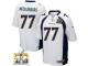 Game Karl Mecklenburg Men Jersey - Denver Broncos #77 Road White Super Bowl 50 Bound Nike NFL