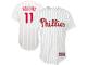Majestic Jimmy Rollins Philadelphia Phillies Youth Replica Player Jersey - White Pinstripe