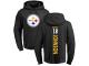 Men #18 Diontae Johnson Black Football Backer Pittsburgh Steelers Pullover Hoodie