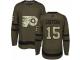 Men Adidas Philadelphia Flyers #15 Jori Lehtera Green Salute to Service NHL Jersey