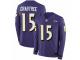 Men Nike Baltimore Ravens #15 Michael Crabtree Limited Purple Therma Long Sleeve NFL Jersey