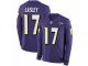 Men Nike Baltimore Ravens #17 Jordan Lasley Limited Purple Therma Long Sleeve NFL Jersey