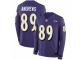 Men Nike Baltimore Ravens #89 Mark Andrews Limited Purple Therma Long Sleeve NFL Jersey