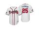 Men's Braves 2018 Postseason Home White Tyler Flowers Cool Base Jersey