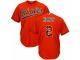 Men's Majestic Baltimore Orioles #2 J.J. Hardy Orange Team Logo Fashion Cool Base MLB Jersey