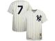 New York Yankees #7 Mickey Mantle Home Natural Pinstripe Throwback Jersey