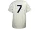 New York Yankees #7 Mickey Mantle Home Natural Pinstripe Throwback Jersey