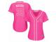 Women Majestic Atlanta Braves #35 Phil Niekro Pink Fashion Cool Base MLB Jersey