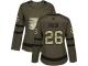 Women's Adidas Philadelphia Flyers #26 Christian Folin Green Authentic Salute to Service NHL Jersey