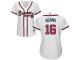 Women's Atlanta Braves #16 Lane Adams Majestic White Home Cool Base Jersey